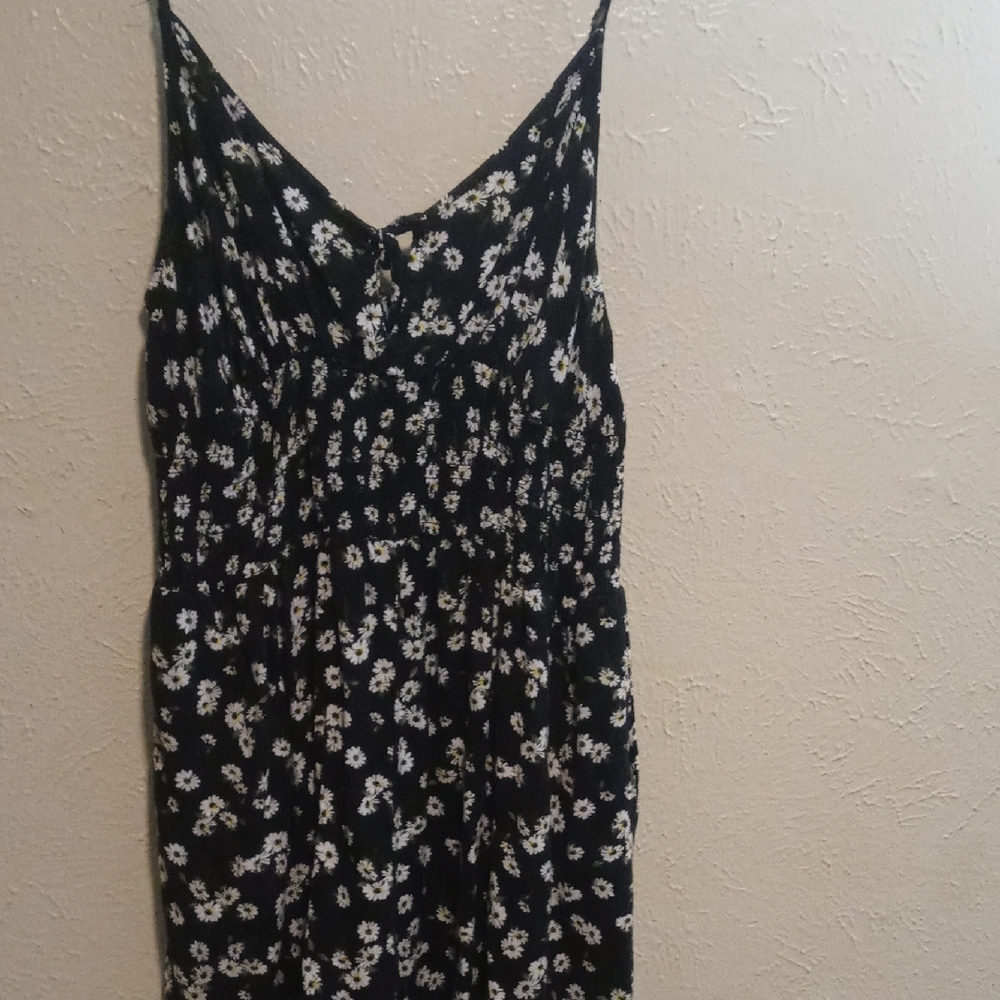 Floral Print Black Romper